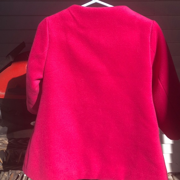 Beautiful dark pink bow button dress coat - Picture 4 of 7